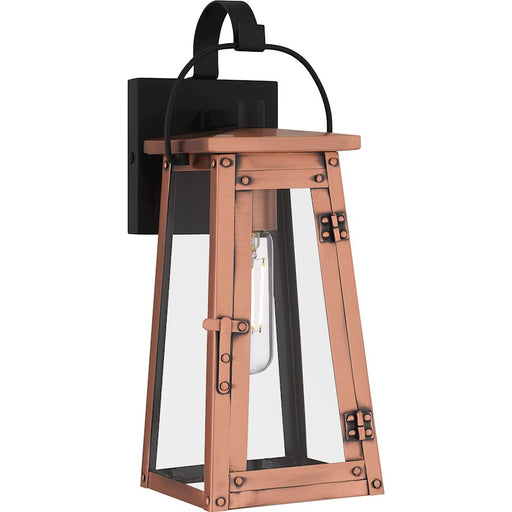 Quoizel Carolina 1 Light 14" Outdoor Lantern, Aged Copper/Clear - CLN8405AC