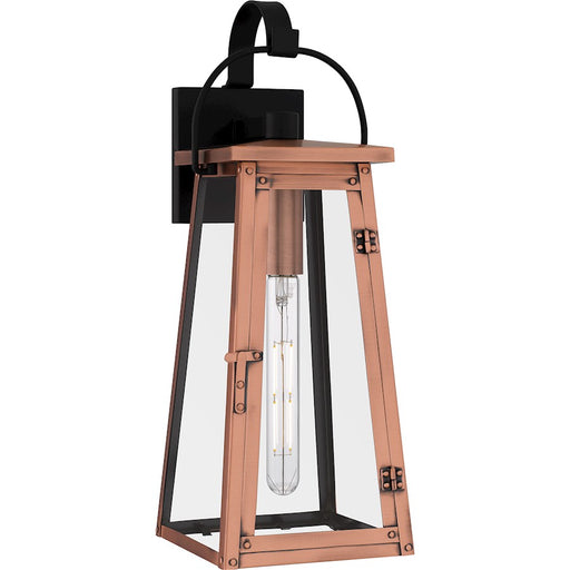Quoizel Carolina 1 Light Outdoor Lantern, Aged Copper/Clear - CLN8407AC