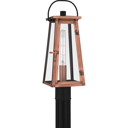 Quoizel Carolina 1 Light 20" Outdoor Lantern, Aged Copper/Clear - CLN9007AC