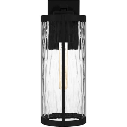 Quoizel Culpo 1 Light Outdoor Lantern, Matte Black/Clear Water