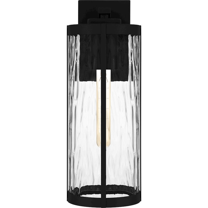 Quoizel Culpo 1 Light Outdoor Lantern, Matte Black/Clear Water