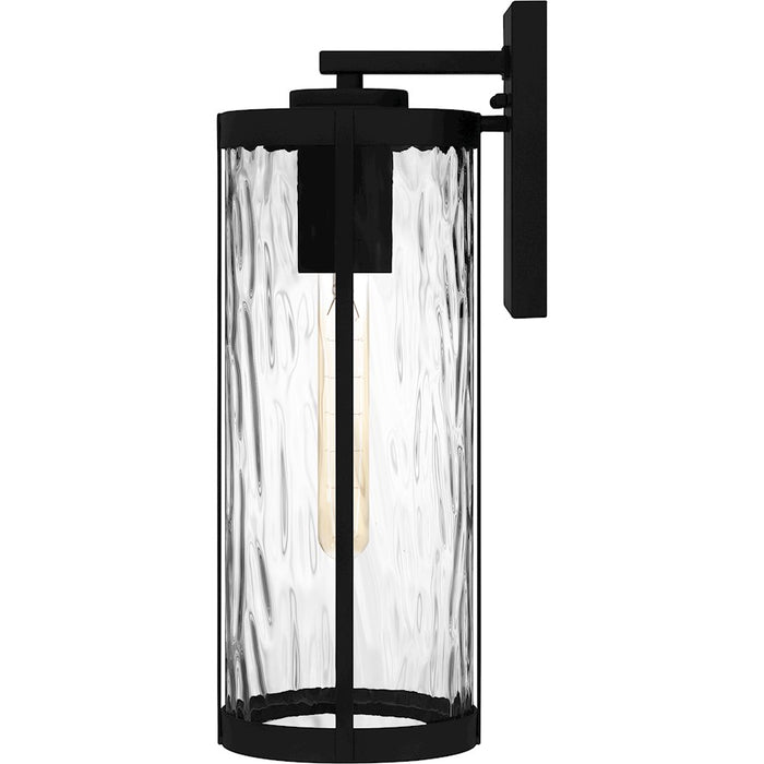 Quoizel Culpo 1 Light Outdoor Lantern, Matte Black/Clear Water