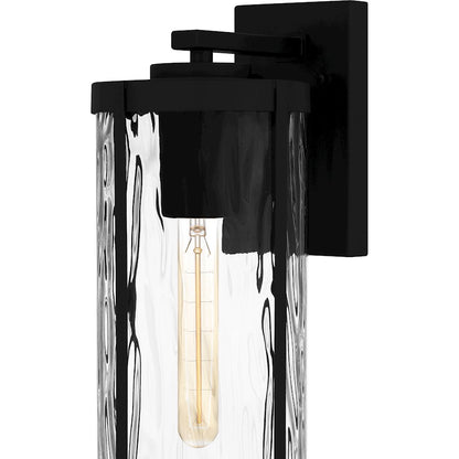 Quoizel Culpo 1 Light Outdoor Lantern, Matte Black/Clear Water