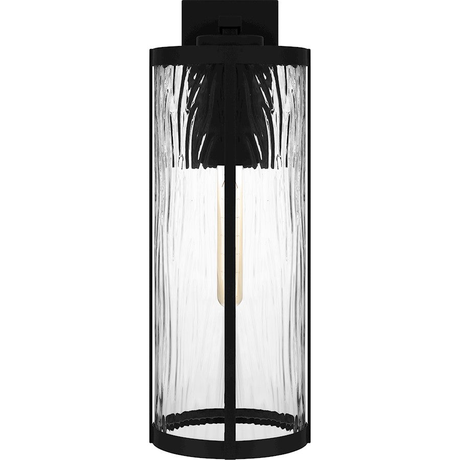 Quoizel Culpo 1 Light Outdoor Lantern, Matte Black/Clear Water