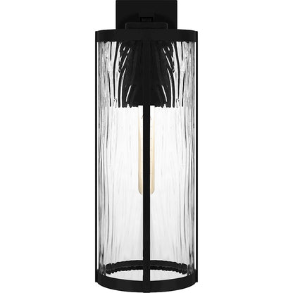 Quoizel Culpo 1 Light Outdoor Lantern, Matte Black/Clear Water