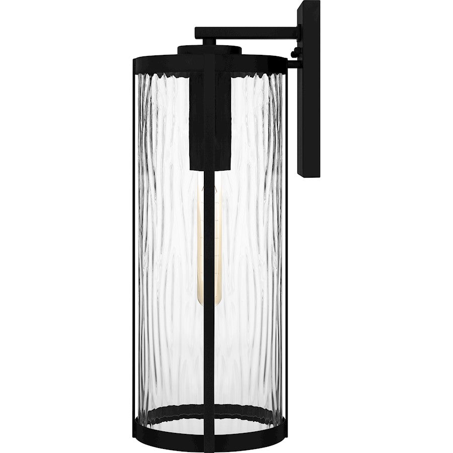 Quoizel Culpo 1 Light Outdoor Lantern, Matte Black/Clear Water