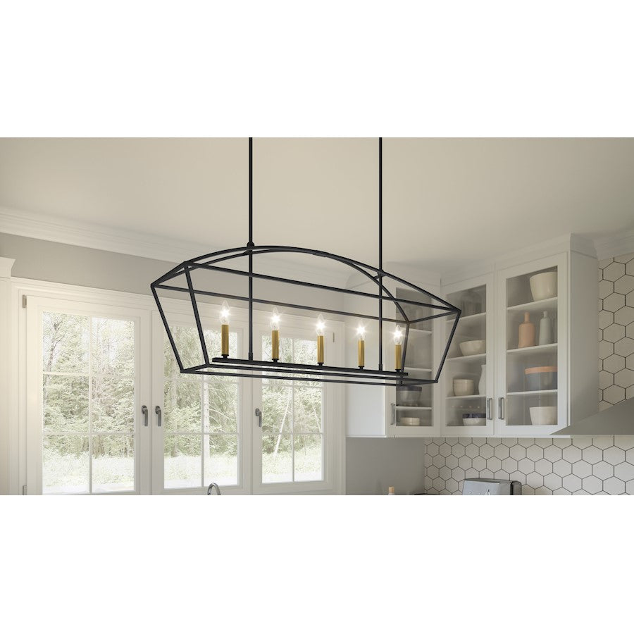 Quoizel Concho Bay 5 Light Island Light, Matte Black