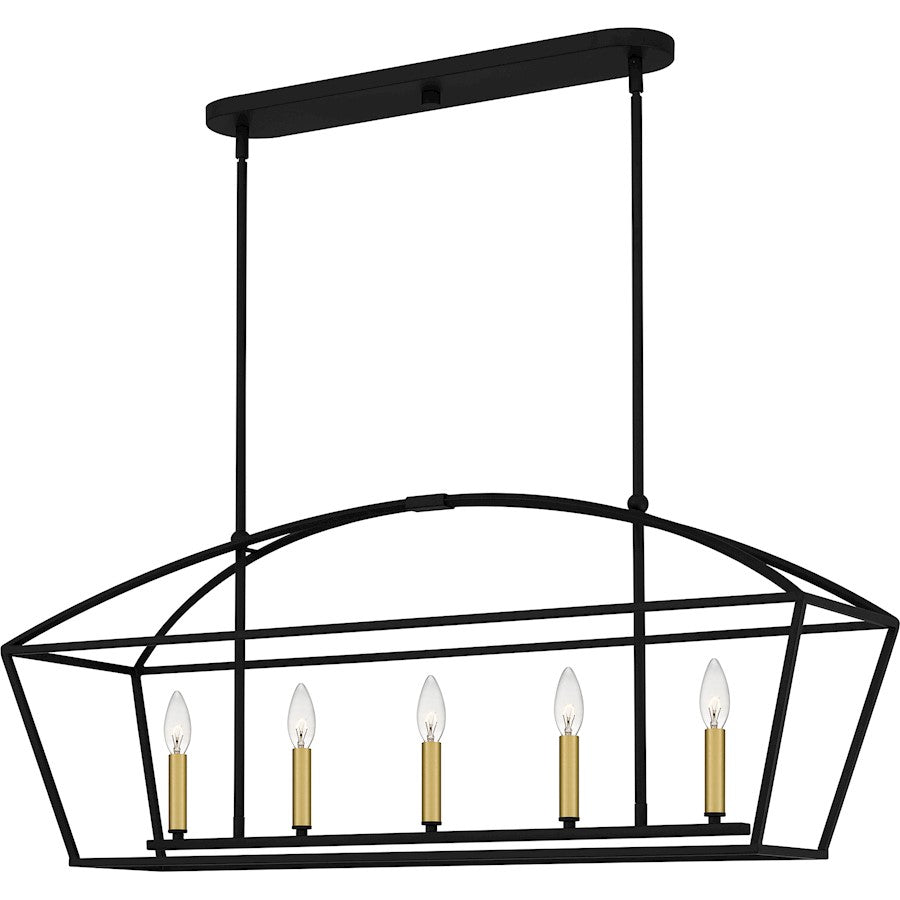 Quoizel Concho Bay 5 Light Island Light, Matte Black