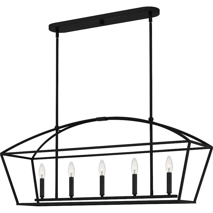 Quoizel Concho Bay 5 Light Island Light, Matte Black