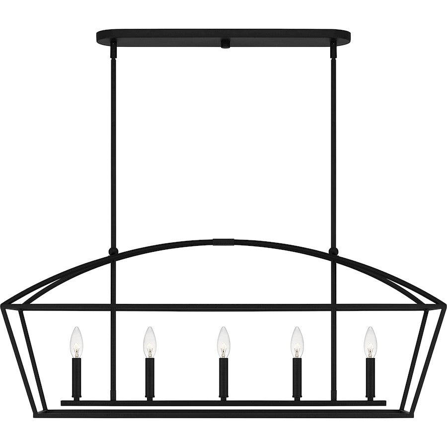 Quoizel Concho Bay 5 Light Island Light, Matte Black