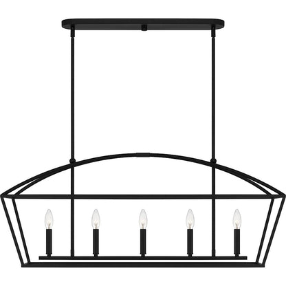 Quoizel Concho Bay 5 Light Island Light, Matte Black