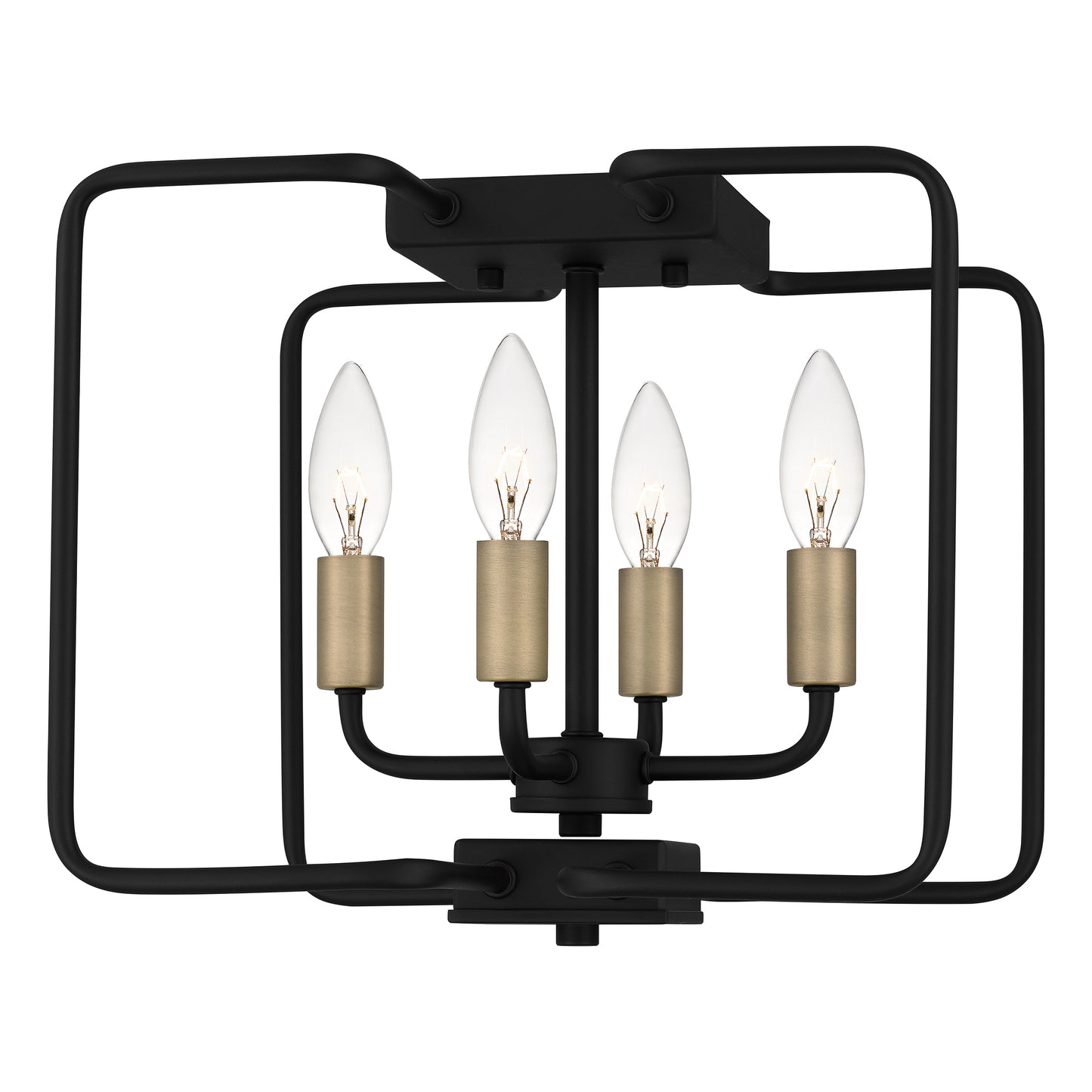 Quoizel Cox 4 Light Semi-Flush Mount, Matte Black - COX1712MBK