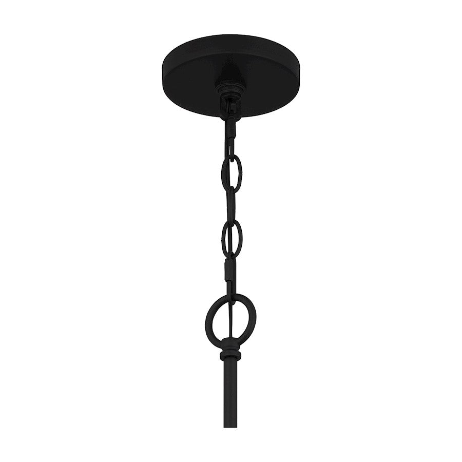 Quoizel Cox  Chandelier, Matte Black/Clear