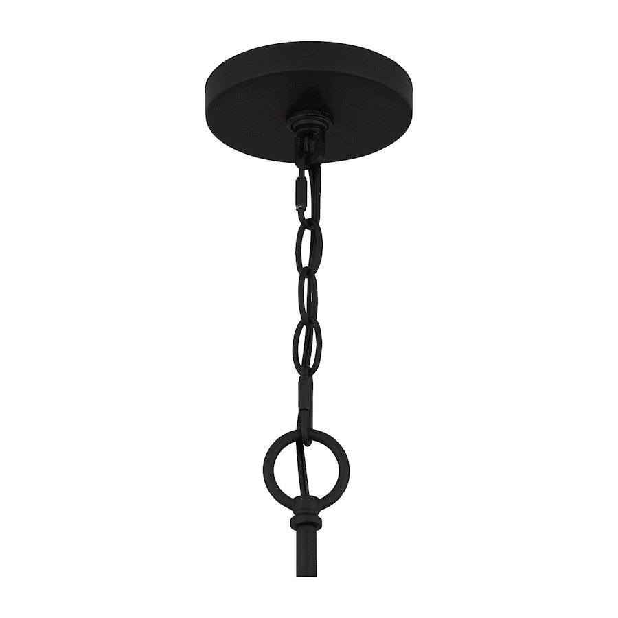 Quoizel Cox  Chandelier, Matte Black/Clear