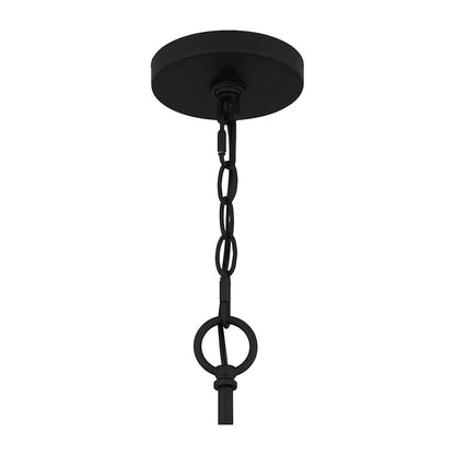 Quoizel Cox  Chandelier, Matte Black/Clear