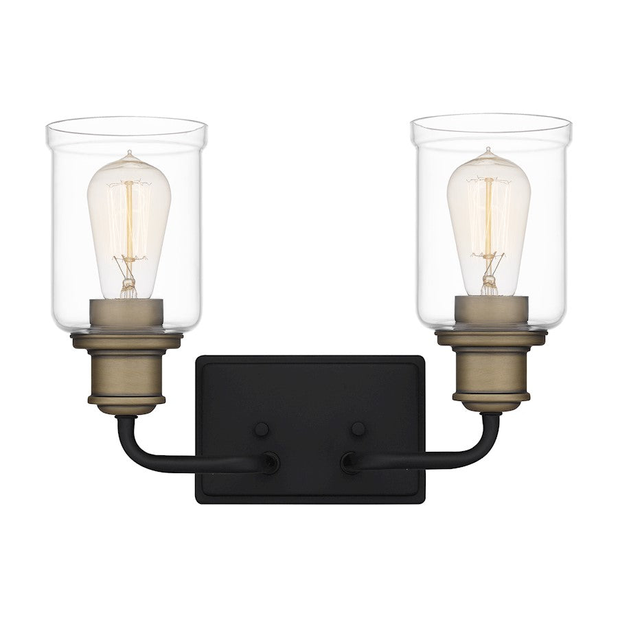 2 Light Bathroom Vanity Light Light, Matte Black