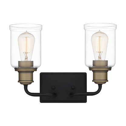 2 Light Bathroom Vanity Light Light, Matte Black