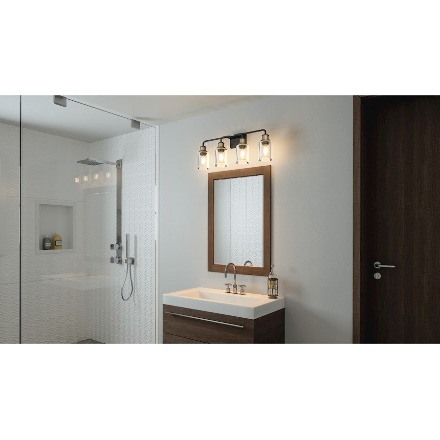 4 Light Bathroom Vanity Light Light, Matte Black