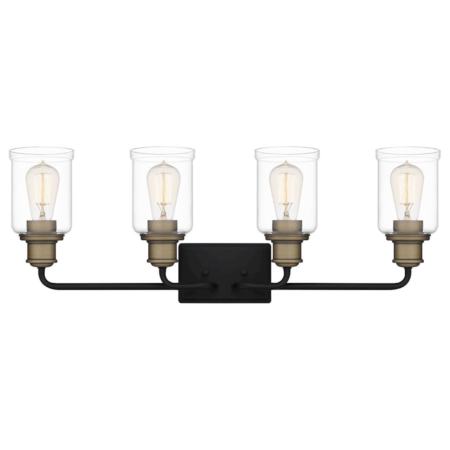 4 Light Bathroom Vanity Light Light, Matte Black