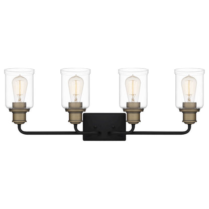 4 Light Bathroom Vanity Light Light, Matte Black