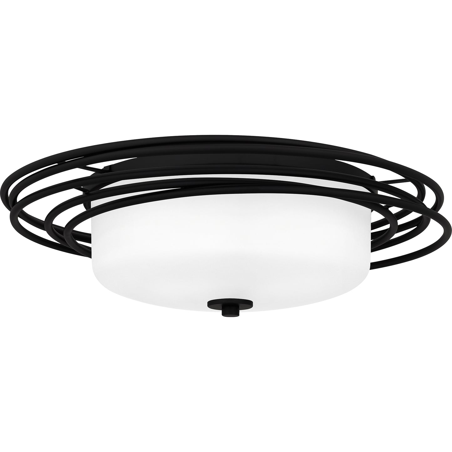 Quoizel Calliope 2 Light Flush Mount, Matte Black/Opal Etched Glass - CPE1620MBK