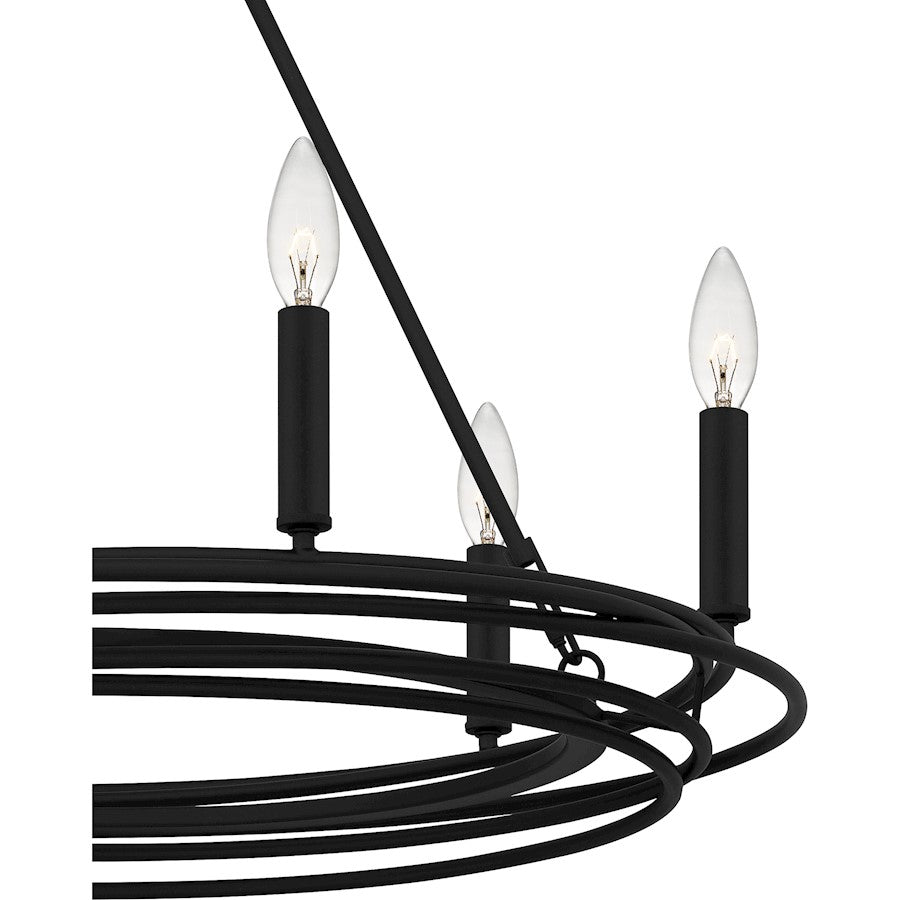 Quoizel Calliope 6 Light Chandelier, Matte Black