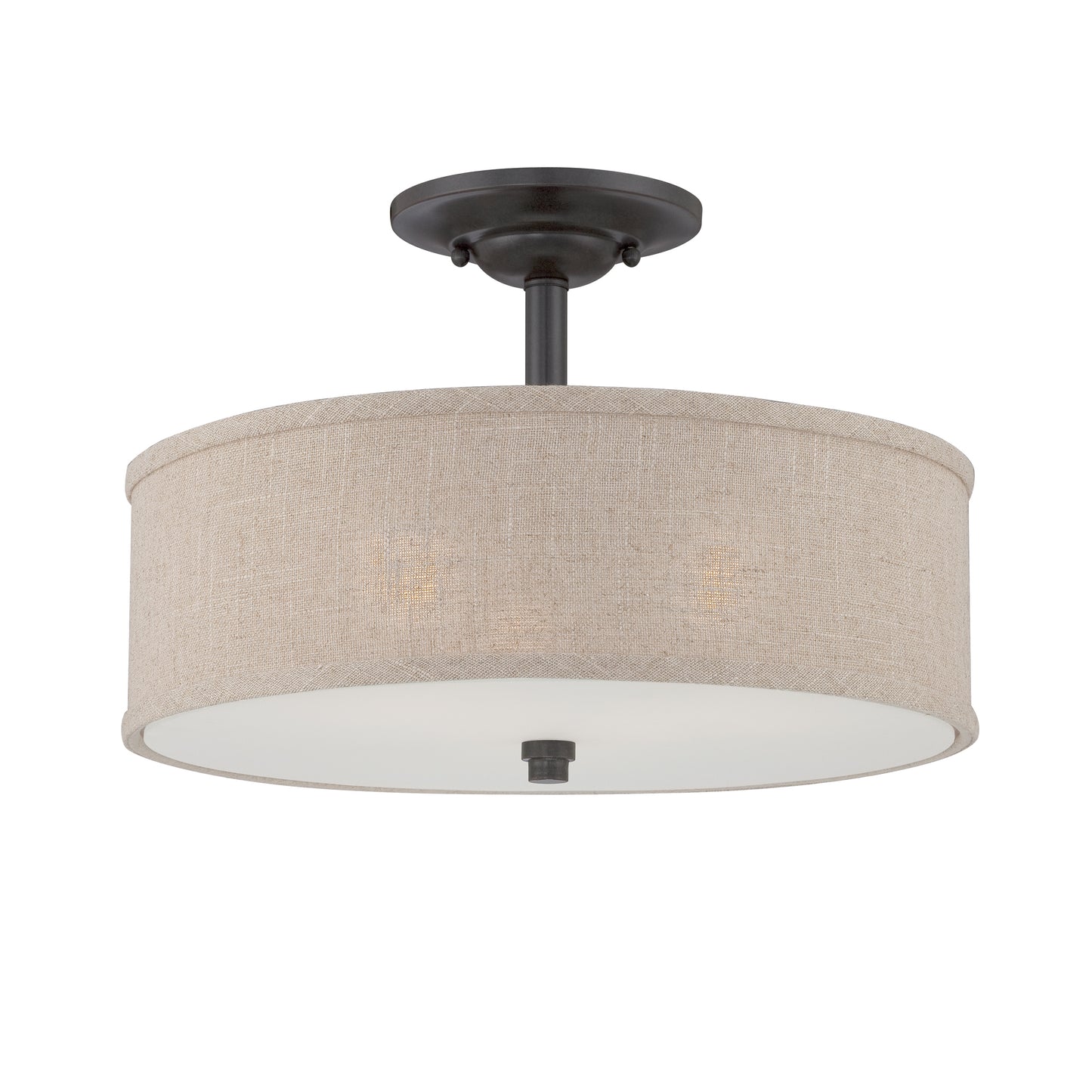 Quoizel 3 Light Cloverdale Semi-Flush Mount, Mottled Cocoa