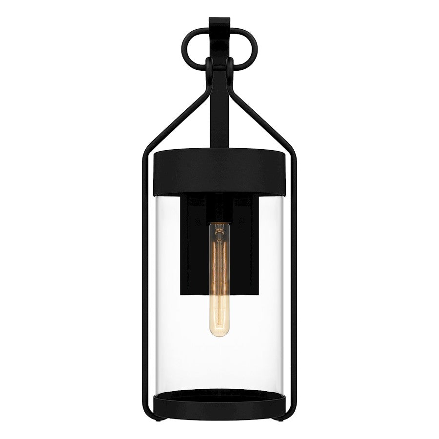 Quoizel Corbin 1 Light Outdoor Lantern, Earth Black/Clear