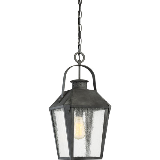 Quoizel Carriage 1 Light Large Outdoor Hanging Lantern, Mottled Black