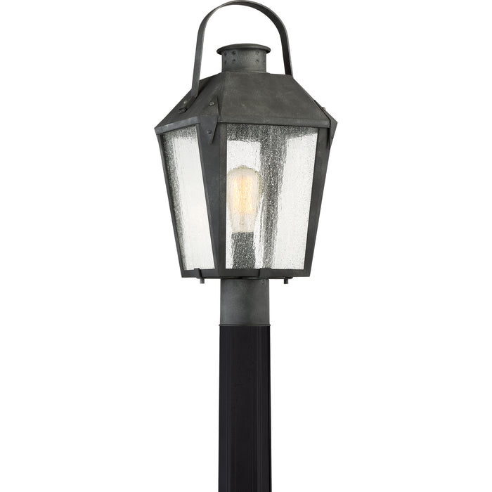 Quoizel Carriage 1 Light Large Outdoor Post Lantern, Mottled Black