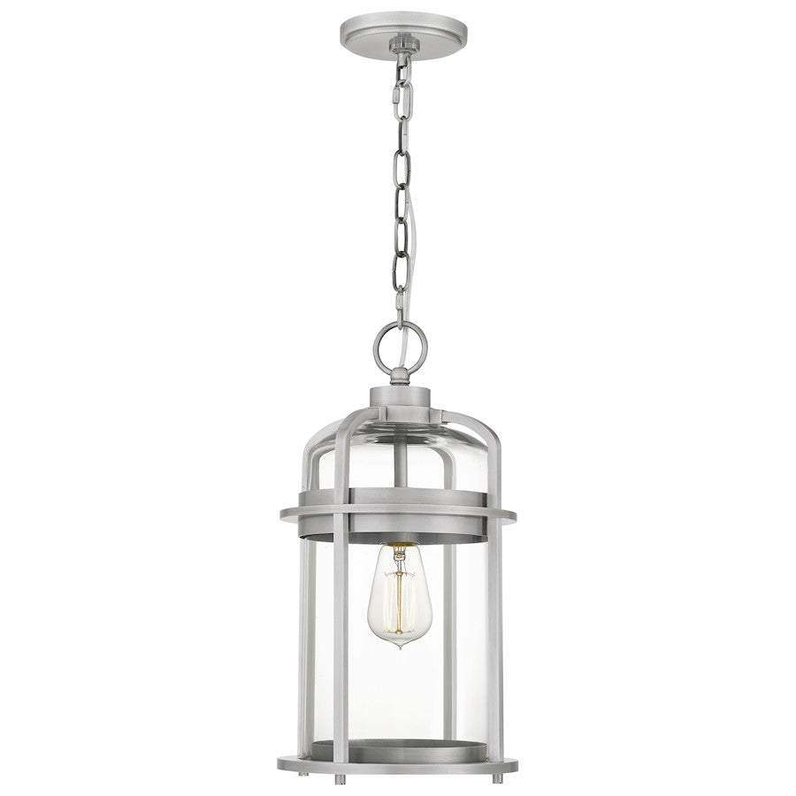 Quoizel Carrington 1 Light Mini Pendant, Industrial Aluminum/Clear - CRN1509IA