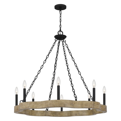 Quoizel Croix 6 Light Chandelier, Matte Black - CRX5027MBK