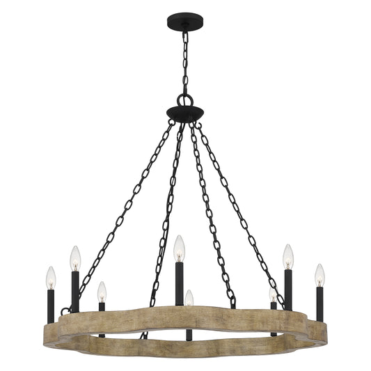 Quoizel Croix 6 Light Chandelier, Matte Black - CRX5027MBK