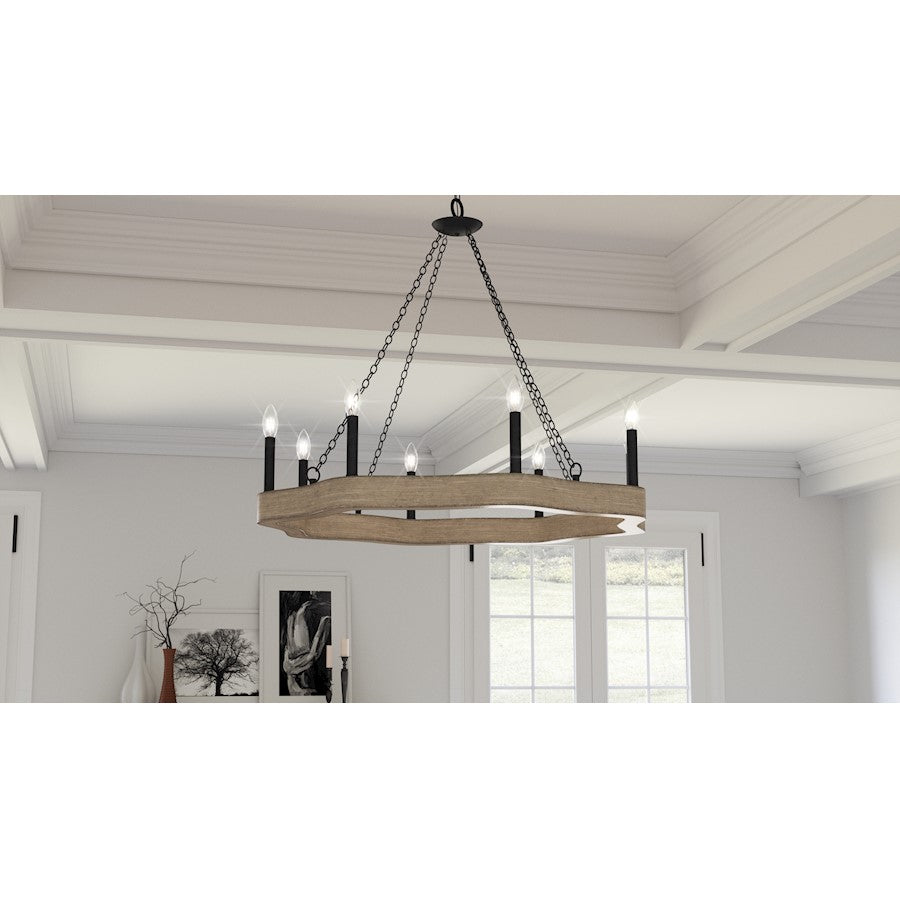 Quoizel Croix Chandelier, Matte Black