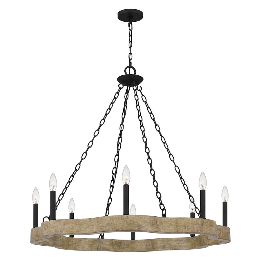 Quoizel Croix Chandelier, Matte Black