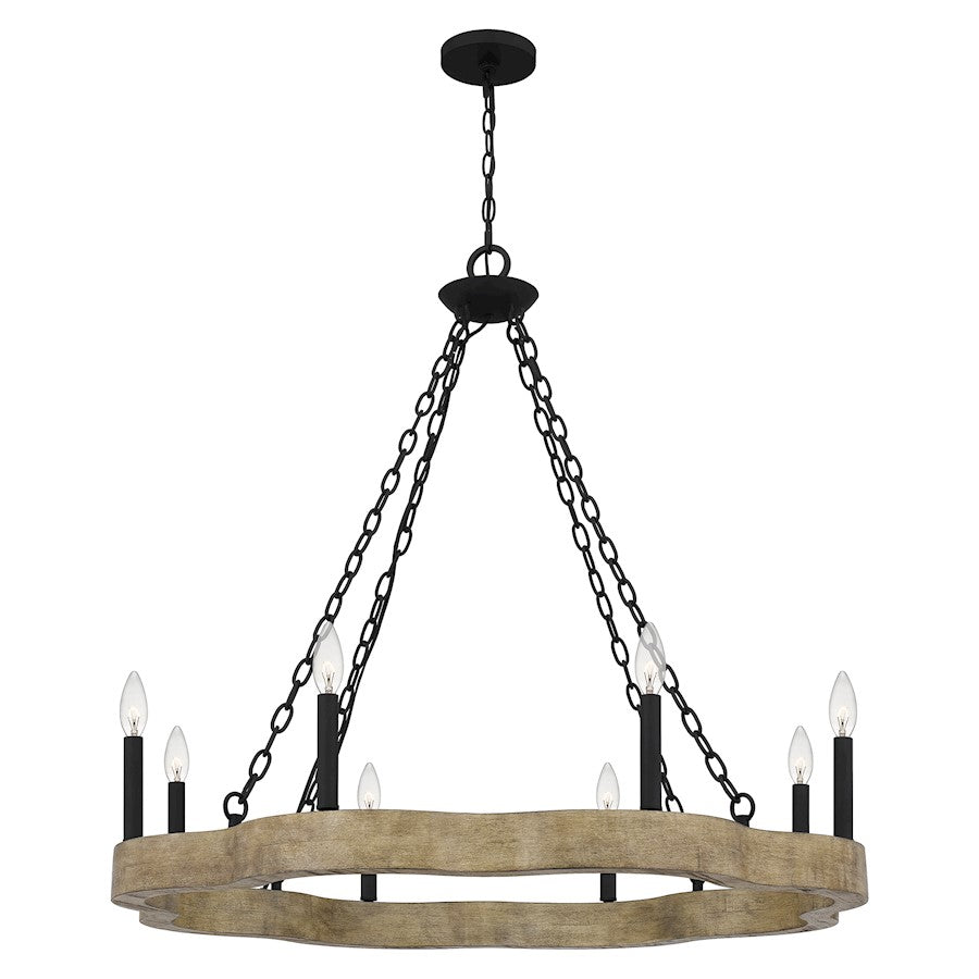 Quoizel Croix Chandelier, Matte Black