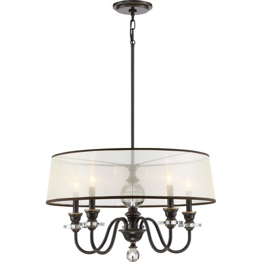 Quoizel Ceremony 5 Light Chandelier, Palladian Bronze