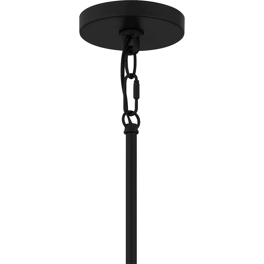 Quoizel Cunningham 6 Light Chandelier, Matte Black/Clear Crystal