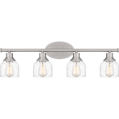 Quoizel Caverly 4 Light Bath Light, Brushed Nickel/Clear Seedy - CVL8631BN