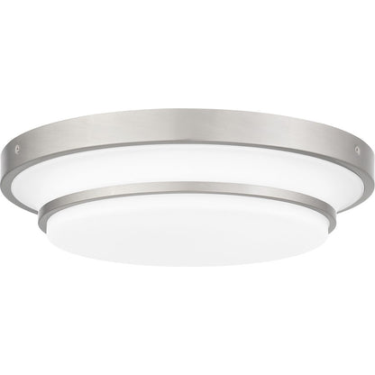 Quoizel Cromwell Flush Mount, Nickel/White Painted Etched