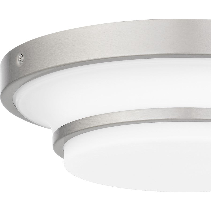 Quoizel Cromwell Flush Mount, Nickel/White Painted Etched