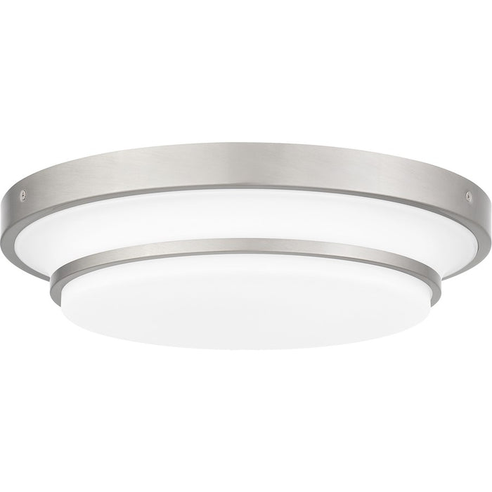 Quoizel Cromwell 15" Flush Mount, Nickel/White Painted Etched - CWL1615BN