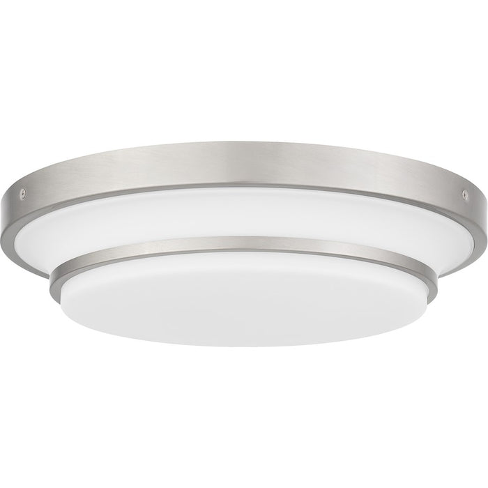 Quoizel Cromwell Flush Mount, Nickel/White Painted Etched