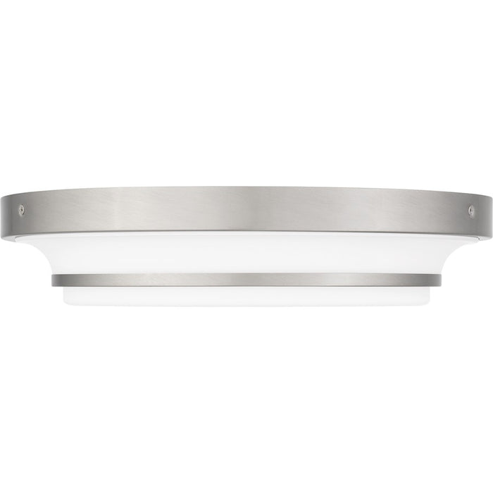 Quoizel Cromwell Flush Mount, Nickel/White Painted Etched