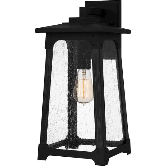 Quoizel Drescher 1 Light 18" Outdoor Lantern, Black/Clear Seedy - DCH8408MBK