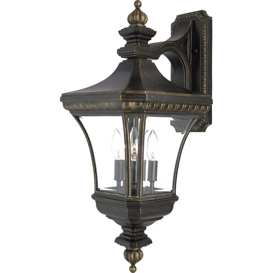 Quoizel 3 Light Devon Outdoor Wall Lantern, Imperial Bronze