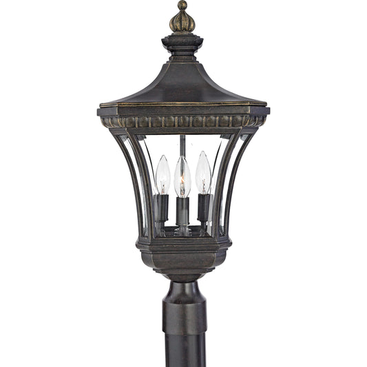 Quoizel 3 Light Devon Post Light, Imperial Bronze