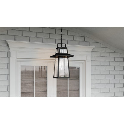 Quoizel Devonport 1 Light 21" Outdoor Lantern, Matte Black/Beveled