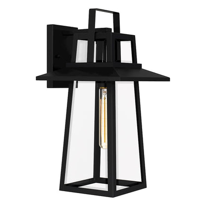 Quoizel Devonport 1 Light Outdoor Lantern, Matte Black/Beveled