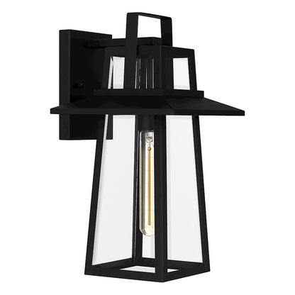 Quoizel Devonport 1 Light Outdoor Lantern, Matte Black/Beveled